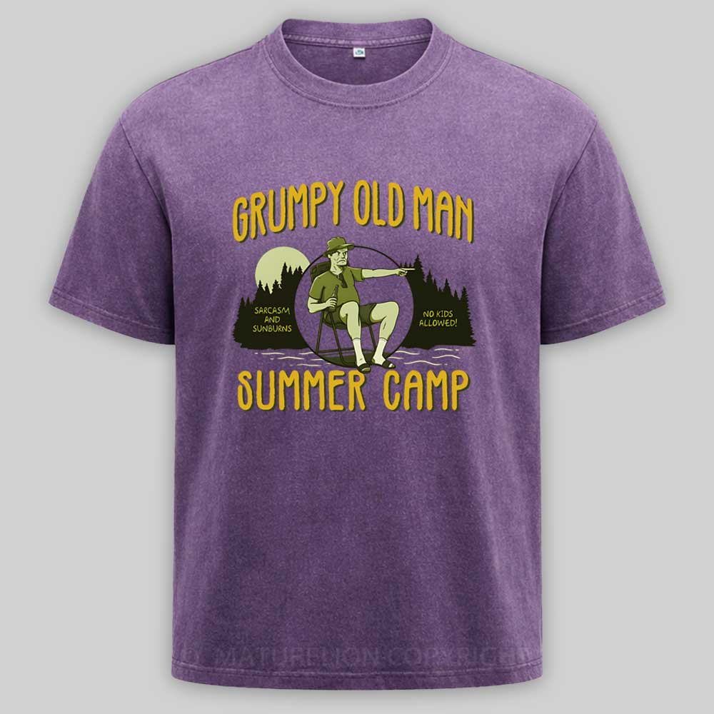 Maturelion Grumpy Old Man Summer Camp Washed T-shirt