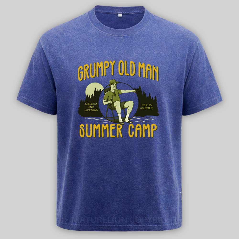 Maturelion Grumpy Old Man Summer Camp Washed T-shirt