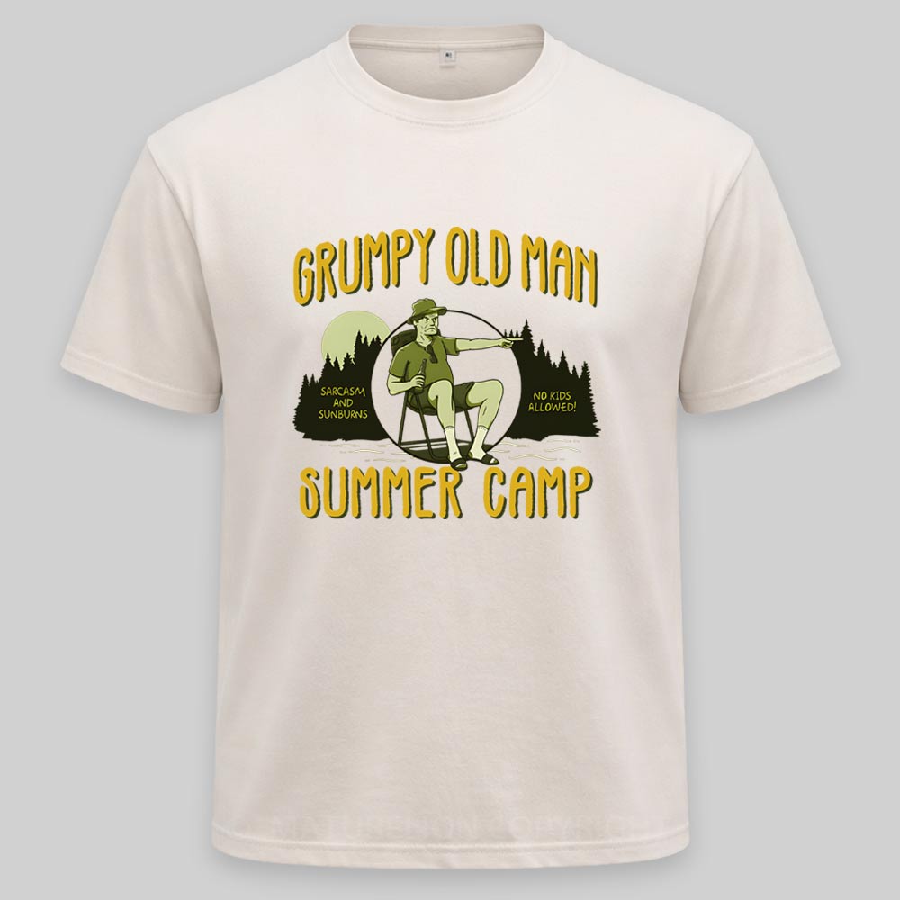 Maturelion Grumpy Old Man Summer Camp Washed T-shirt
