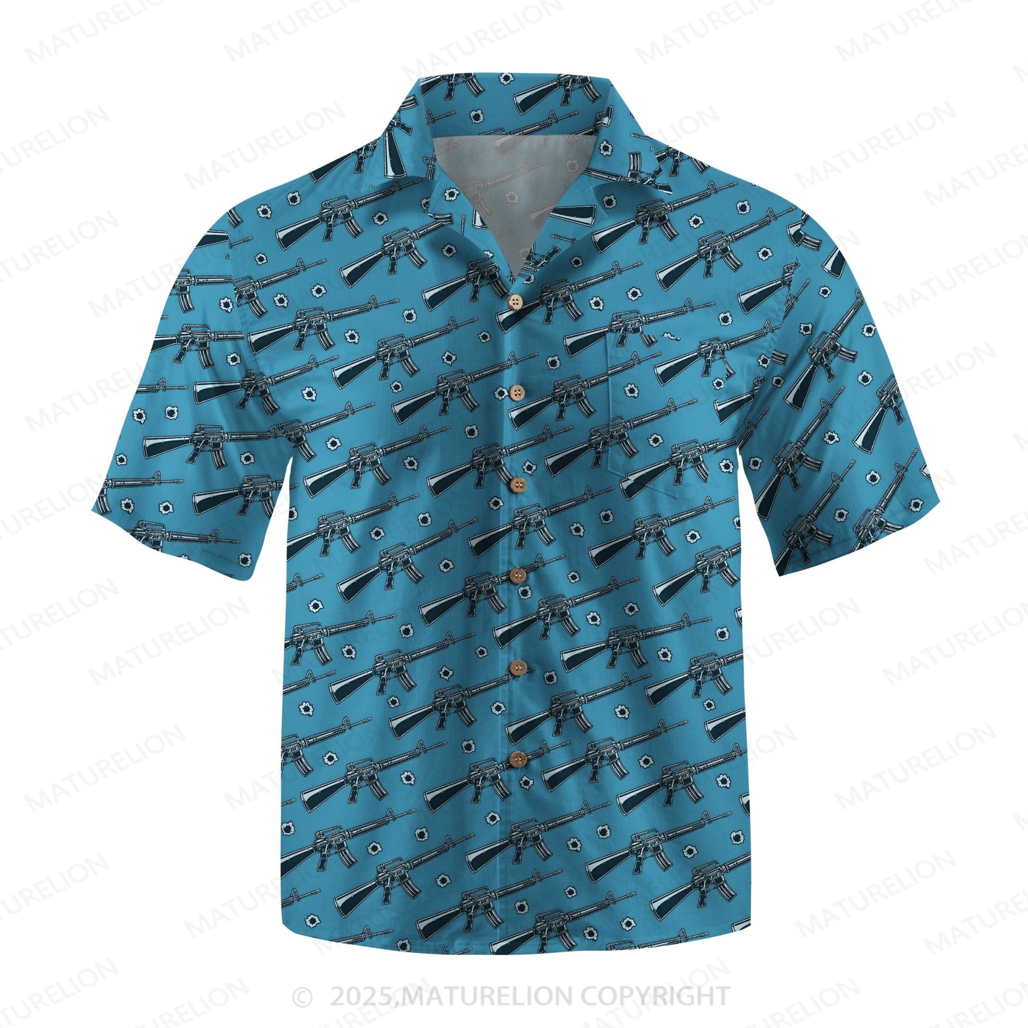 Maturelion Assault Rifle Pattern Hawaiian Shirt