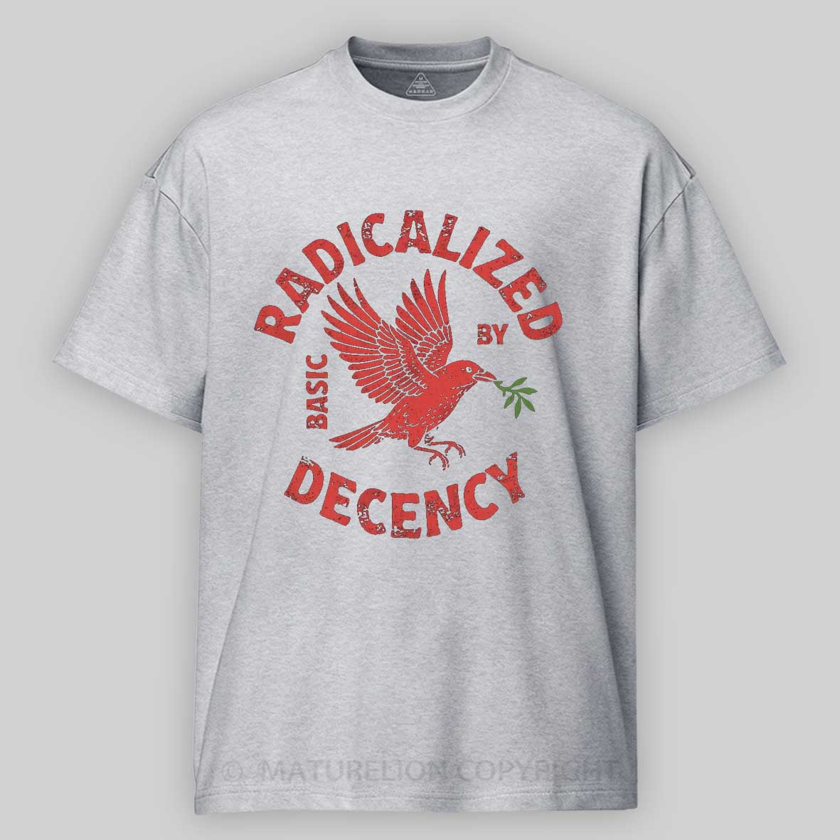 Maturelion Radicalized By Basic Decency Cotton T-shirt