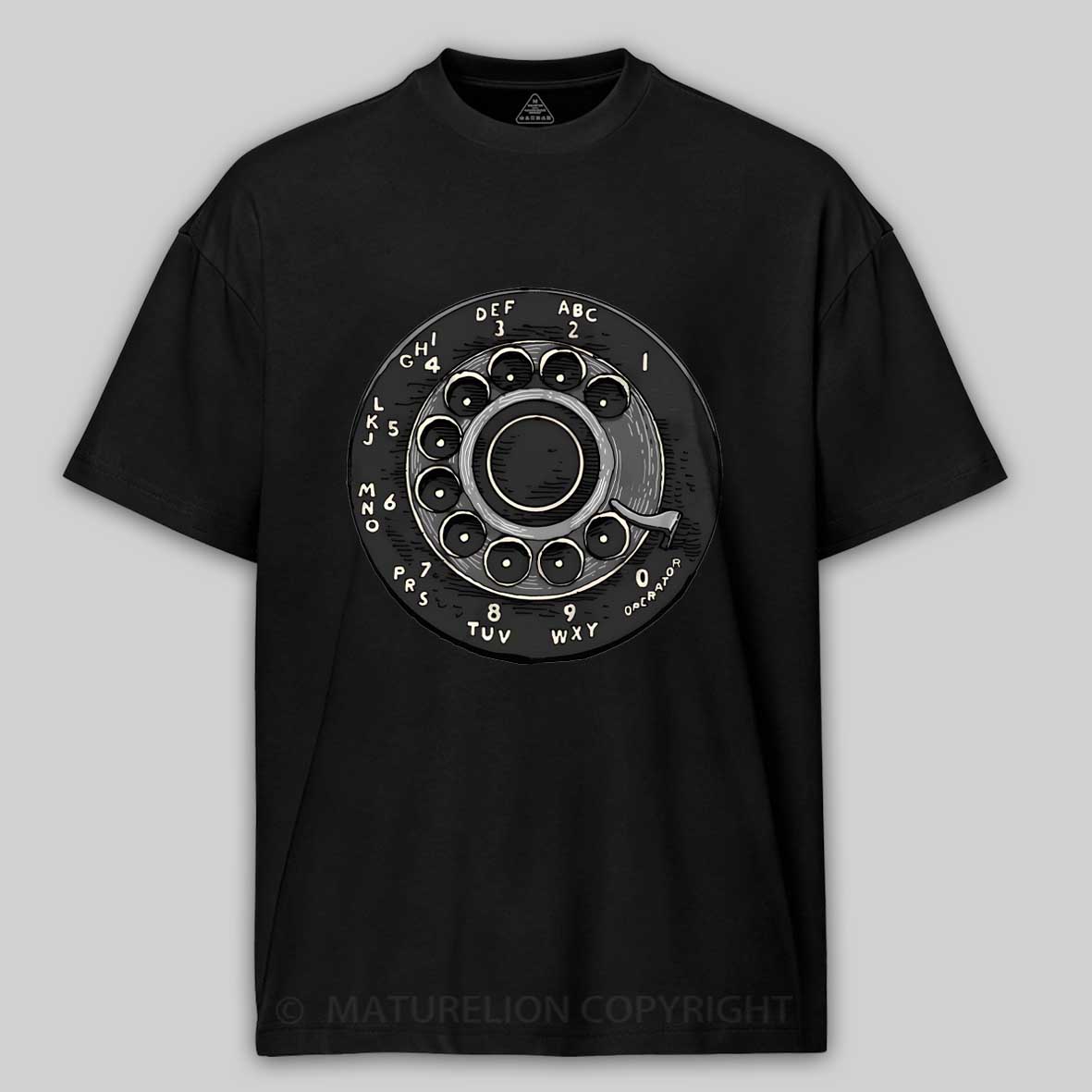 Maturelion Retro Rotary Dial Phone Cotton T-shirt