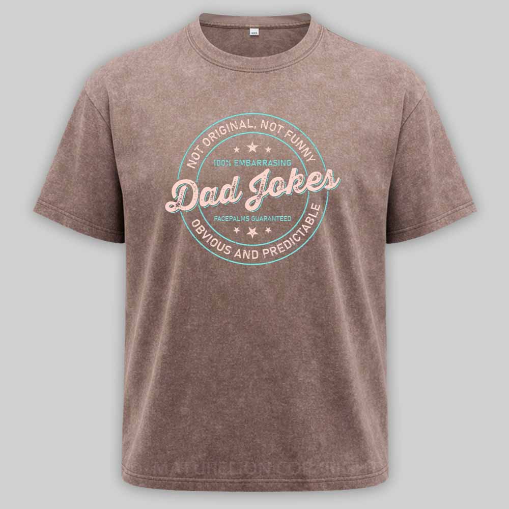 Maturelion Vintage Dad Jokes Washed T-shirt