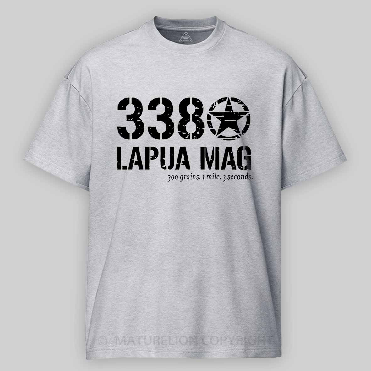 338 Lapua Mag 300 Grains 1 Mile 3 Seconds Cotton T-shirt 