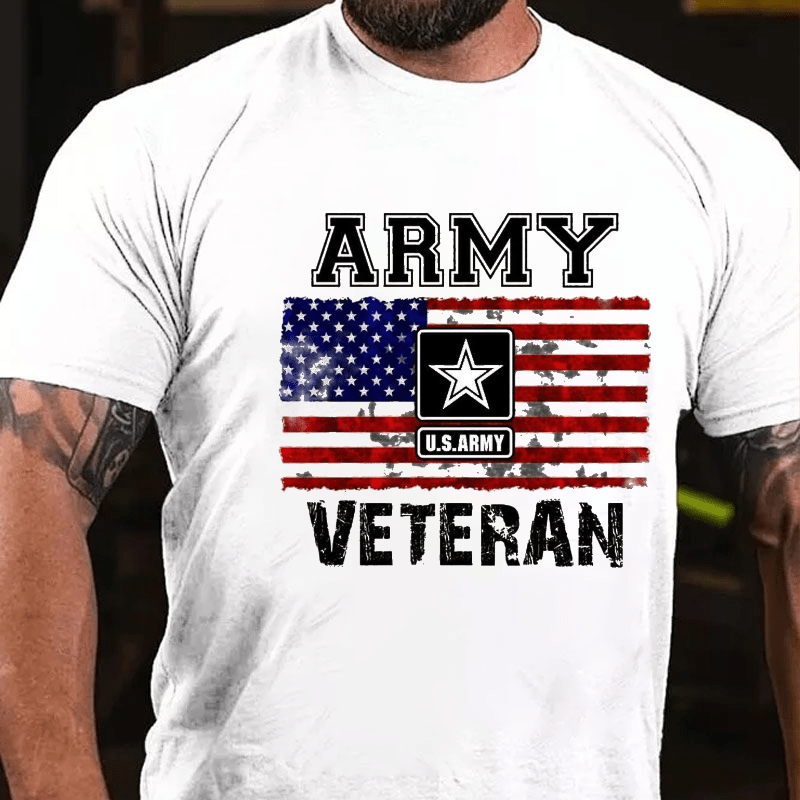 Army U.S.Army Veteran 4th of July Cotton T-shirt (Free Customization)