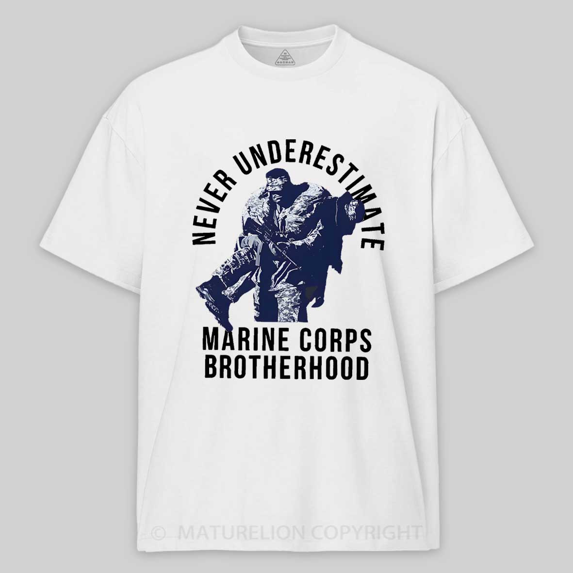 Maturelion Men's T-Shirt Never Underestimate Brotherhood Cotton T-Shirt