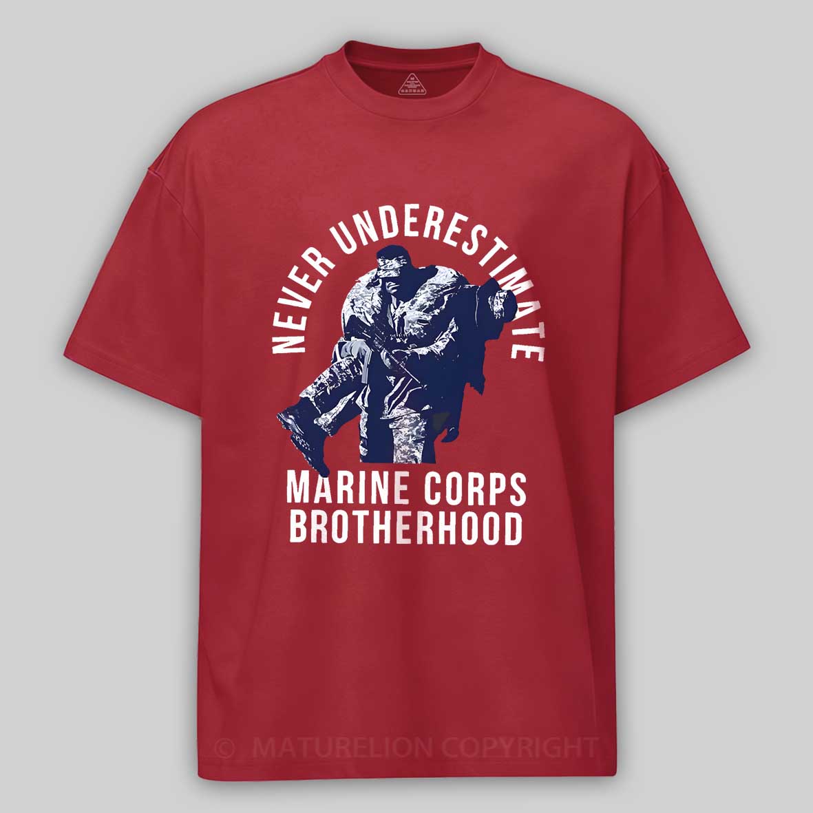 Maturelion Men's T-Shirt Never Underestimate Brotherhood Cotton T-Shirt