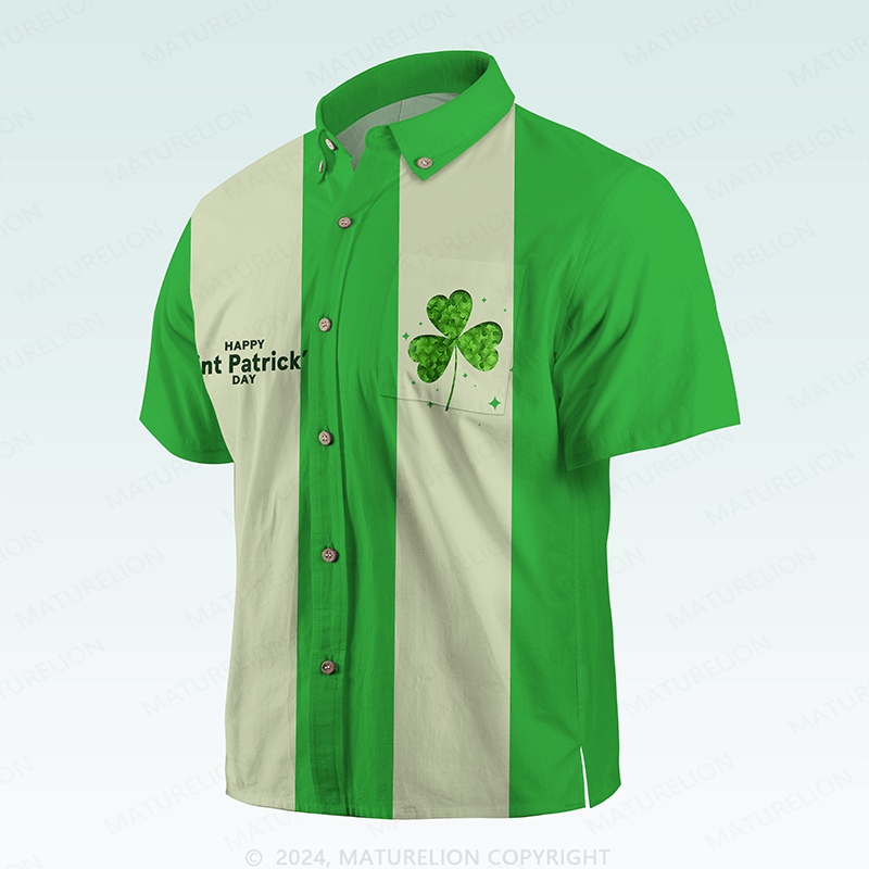 Maturelion St. Patrick's Button Pocket ShirtVintage Shamrock Edition Hawaiian Shirt