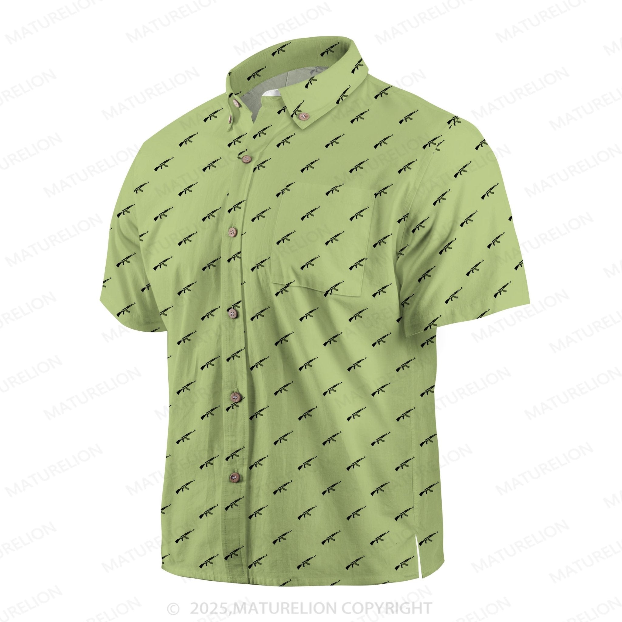 Maturelion Ocean Wave Button Up Shirt