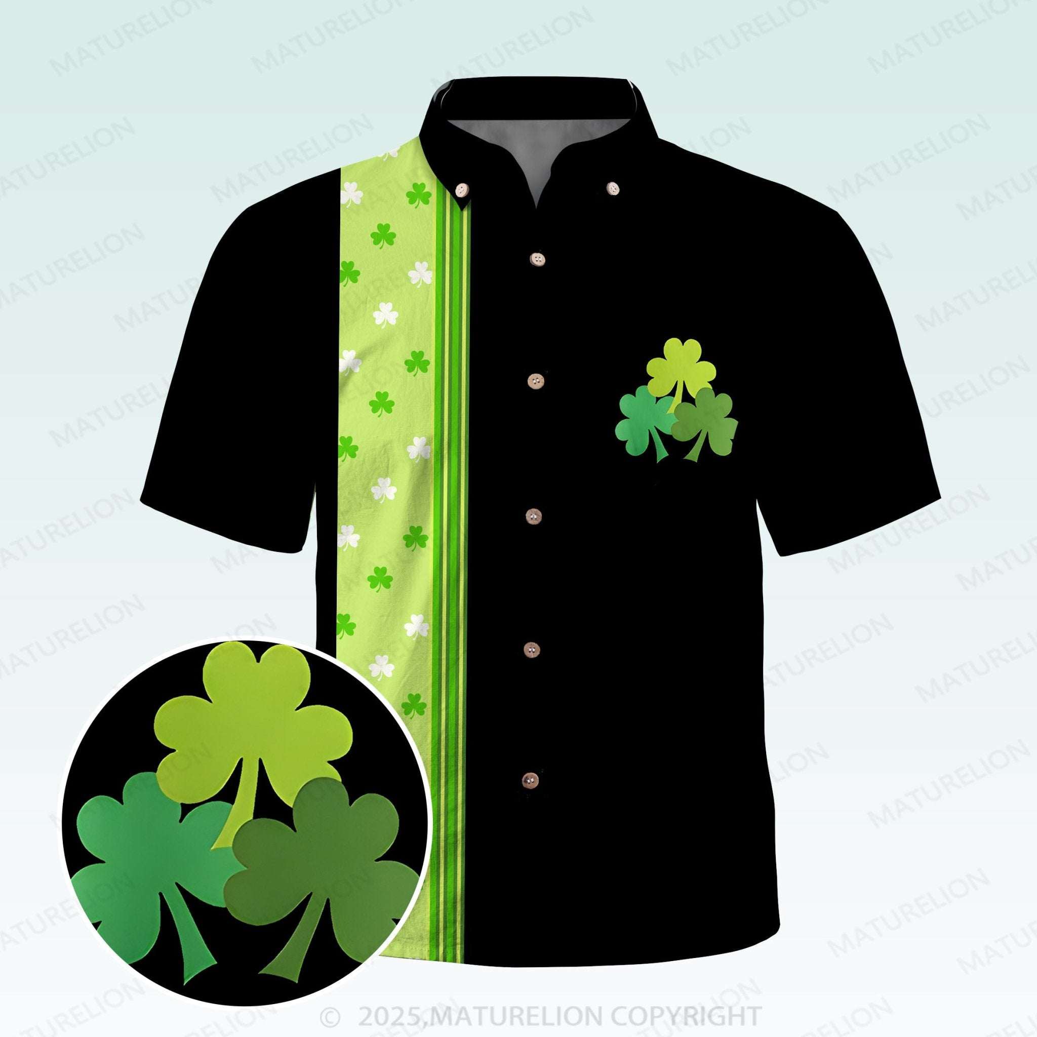 Maturelion St. Patrick's Hawaiian Shirt Old School Tropical Clover Vibes Hawaiian Shirt-Maturelion