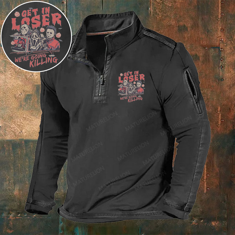 Maturelion Men's T-Shirt Get in Loser We’Re Going Killing Horror Lover Gift Halloween Cotton T-Shirt