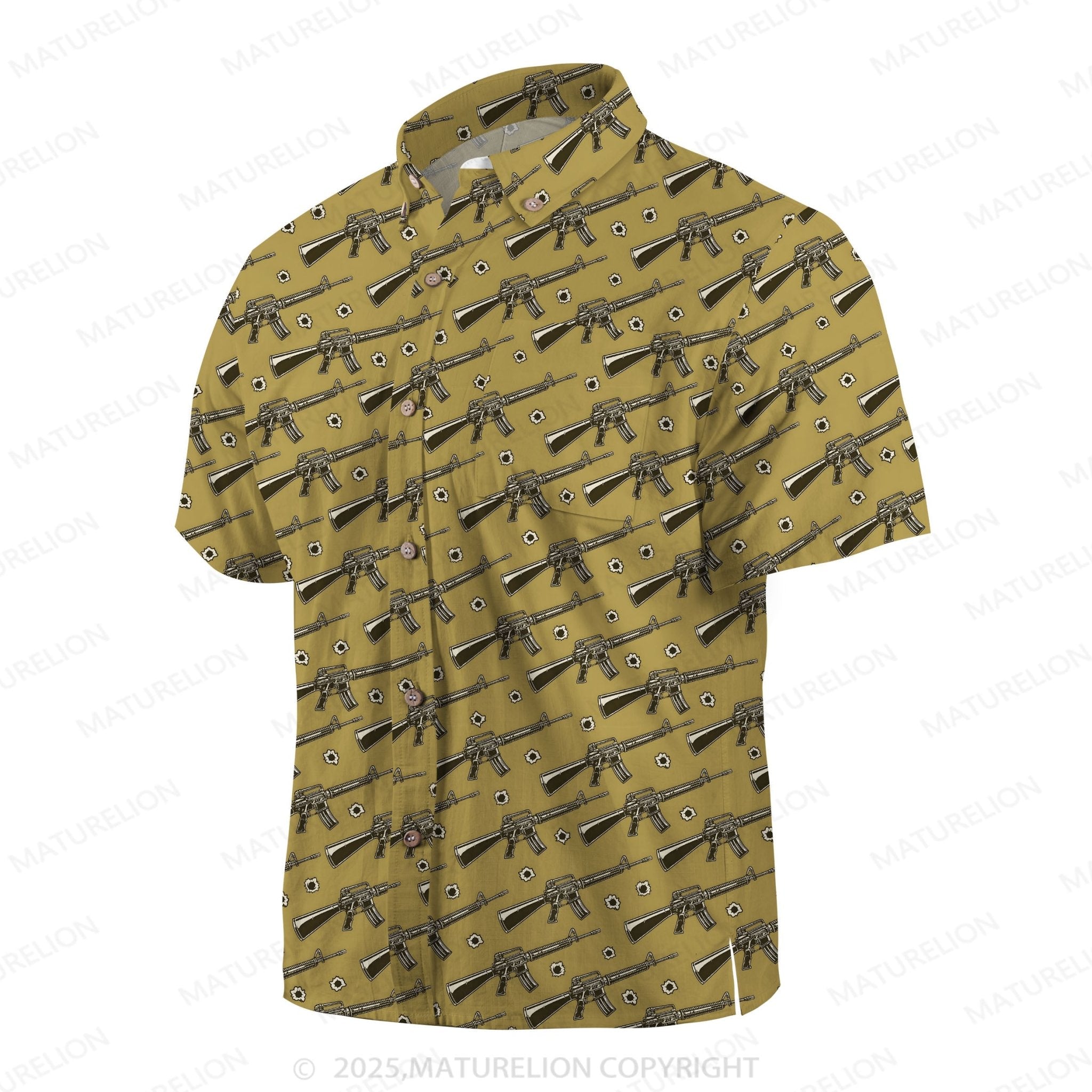 Maturelion Sunset Paradise Button Up Shirt