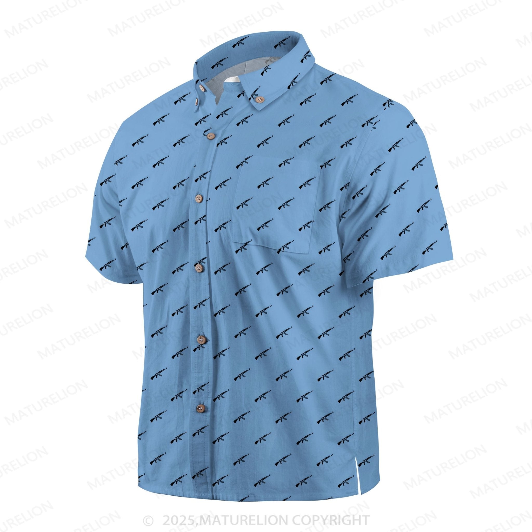 Maturelion Ocean Wave Button Up Shirt