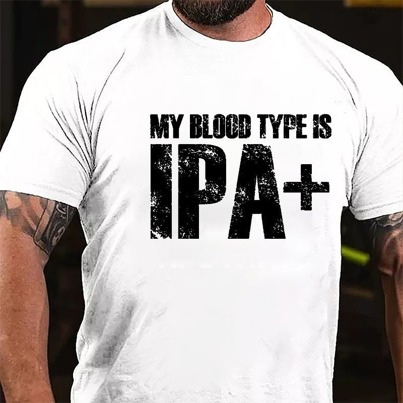 My Blood Type Is IPA+ Cotton T-shirt-Maturelion