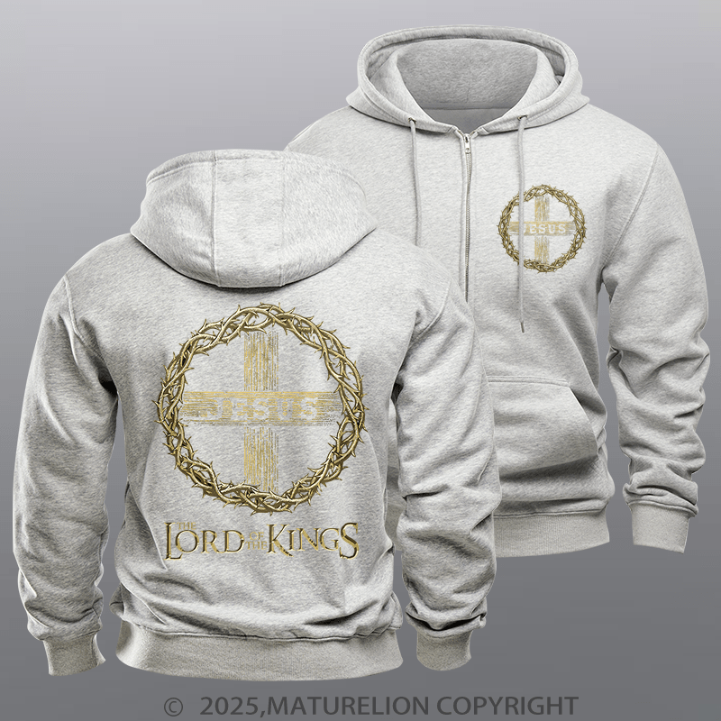 Maturelion Men's Hoodie Lord Of The Kings Fleece Zipper Hoodie