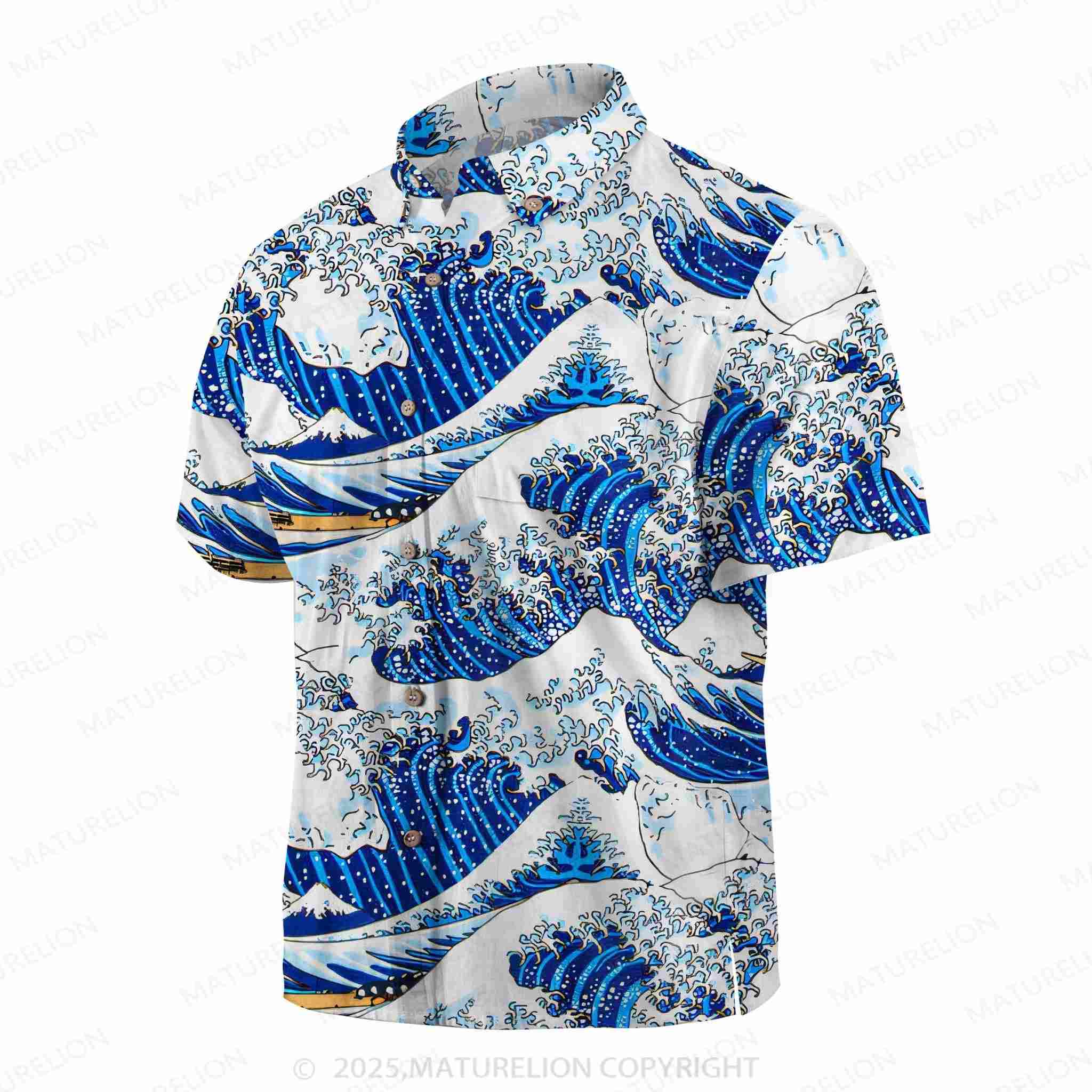 Maturelion Great Wave off Kanagawa Hawaiian Shirt