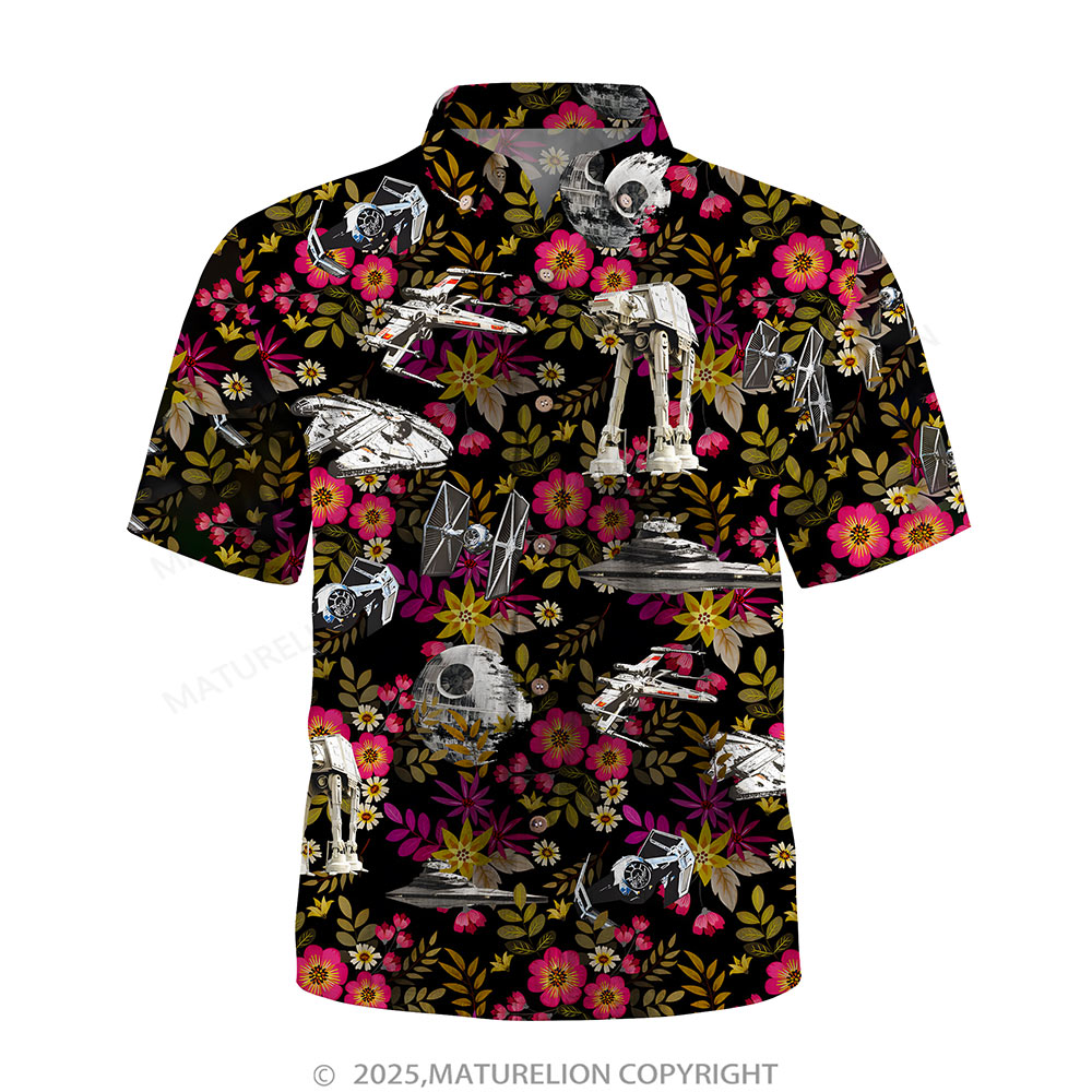 Maturelion Men's Hawaiian Shirt Retro Synthwave Space Knight Hawaiian Shirt