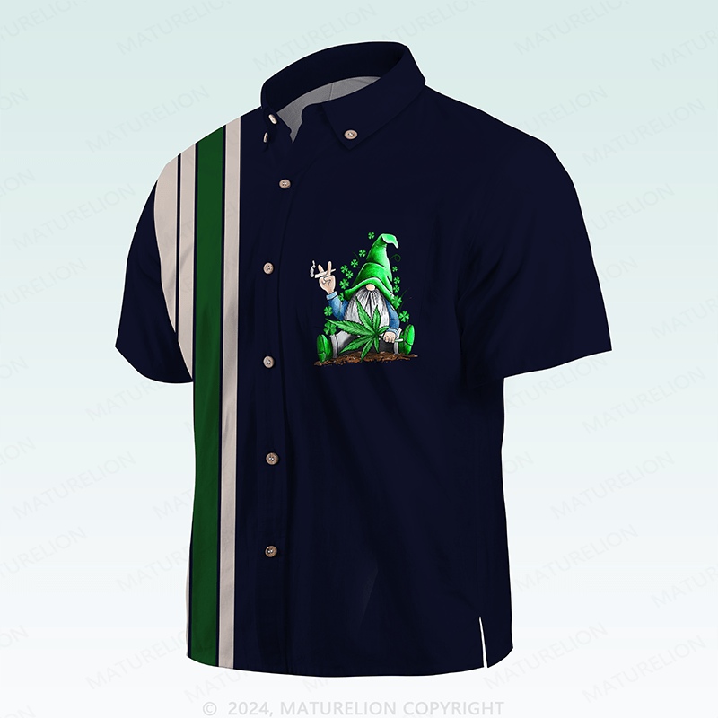 Maturelion St. Patrick's Button Pocket ShirtLucky Tropical Vibes from the 50s Hawaiian Shirt