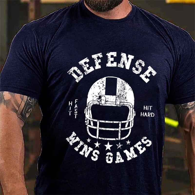 Super Bowl Defense Wins Games Cotton T-shirt-Maturelion