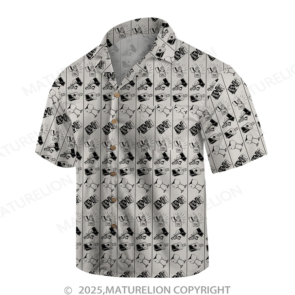 Maturelion Men's Hawaiian Shirt Midnight Tropics Hawaiian Shirt