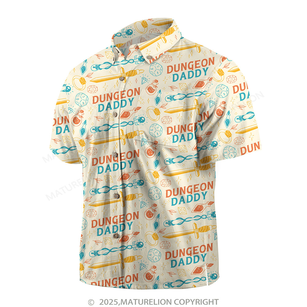 Maturelion Aloha Shirts Dungeon Daddy Button Up Shirt