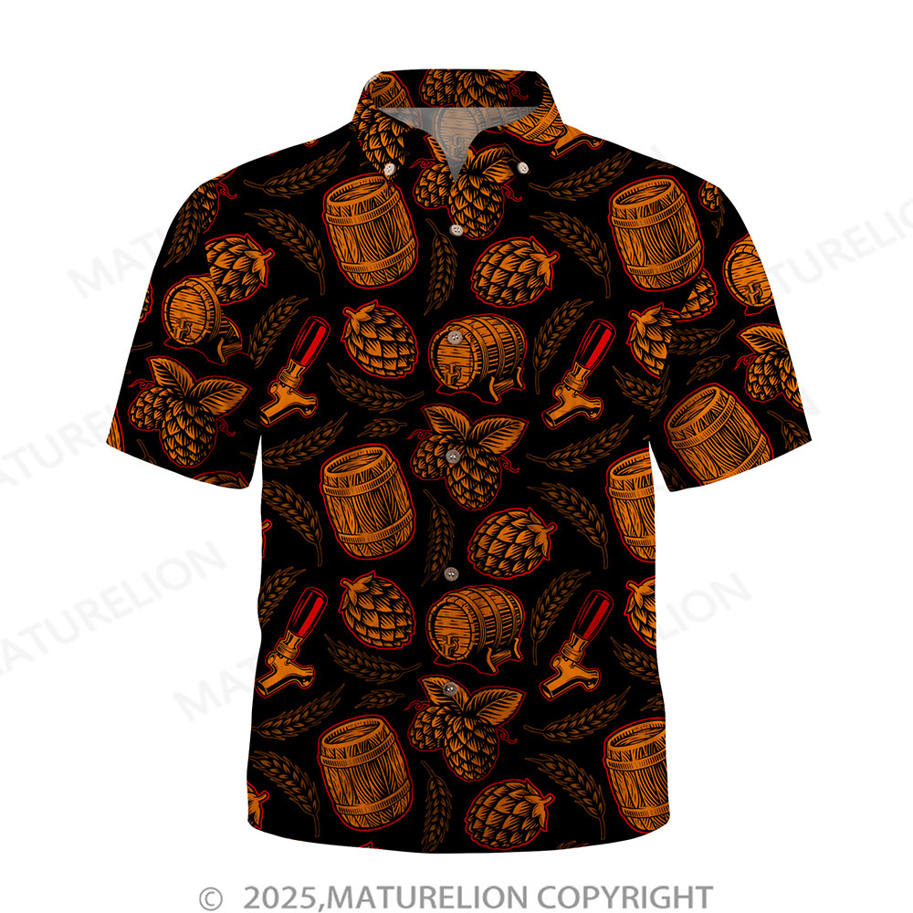 Maturelion Men's Hawaiian Shirt Palm Breeze Button Up Shirt