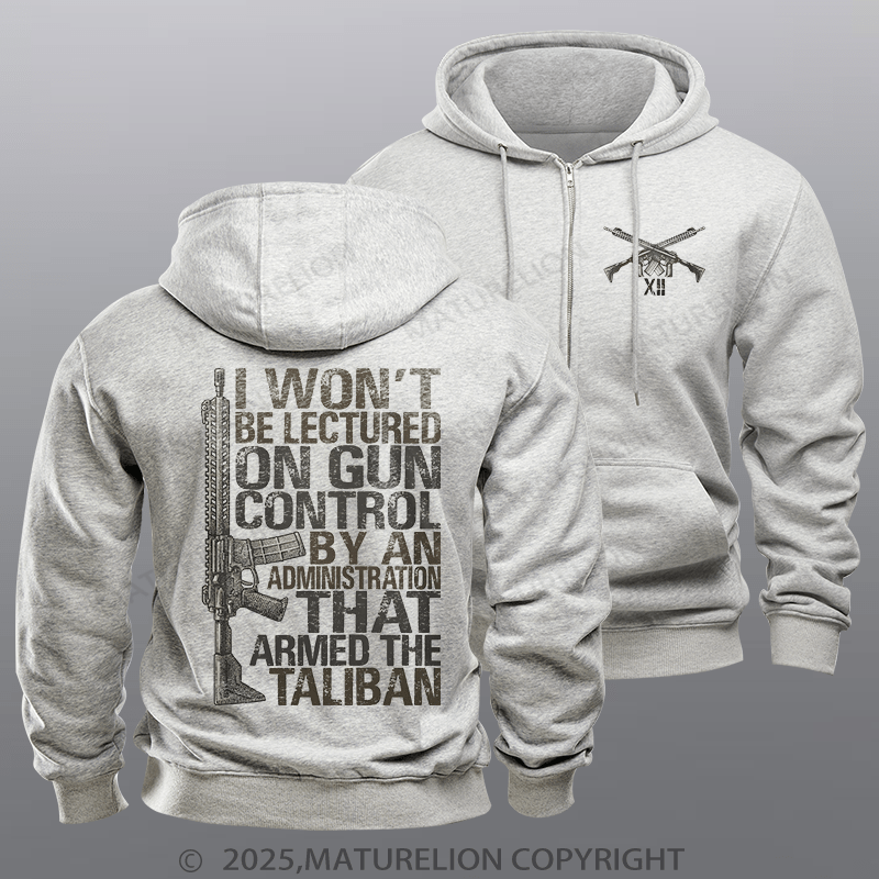 Maturelion Men's Hoodie Gun Control Fleece Zipper Hoodie