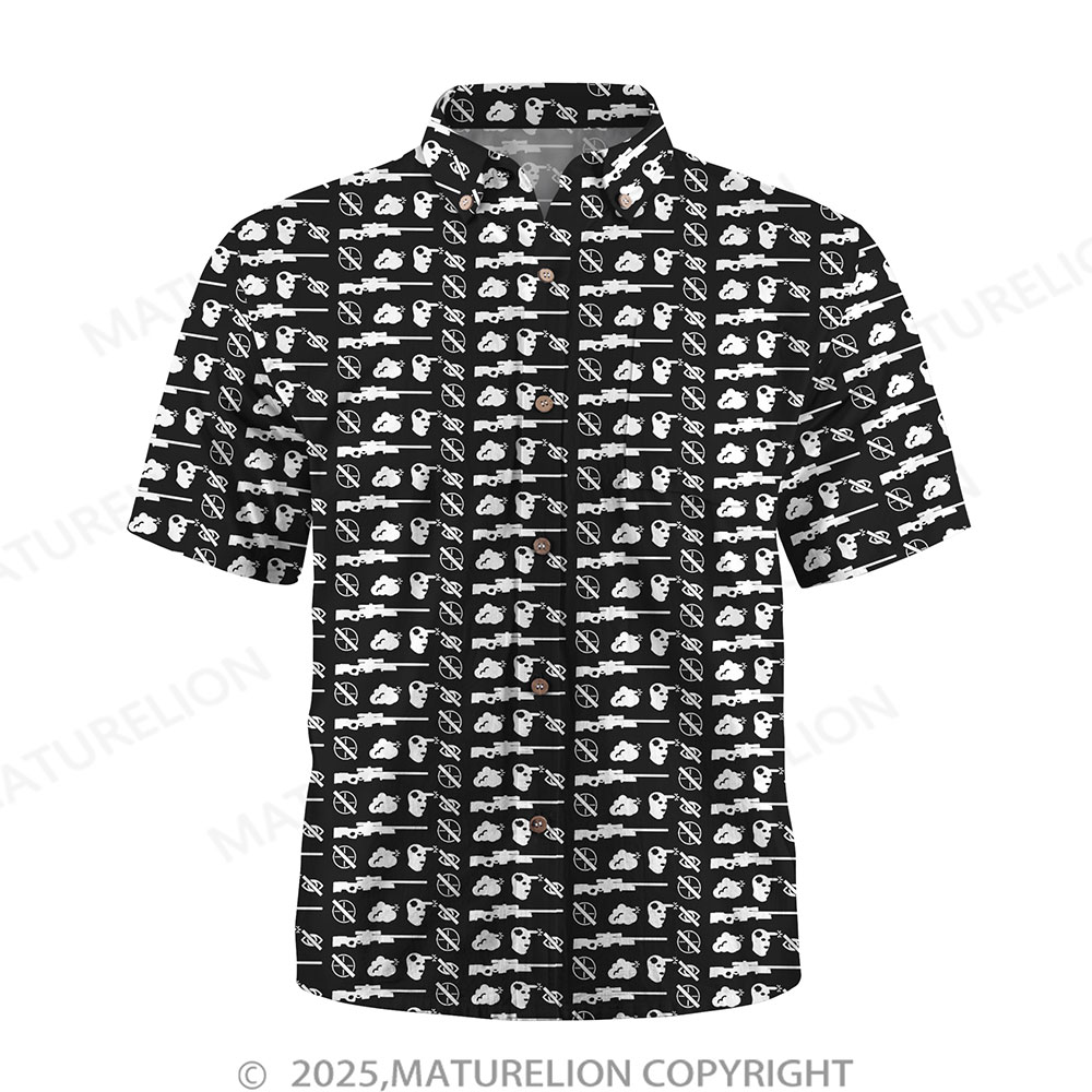 Maturelion Men's Hawaiian Shirt Jungle Vibes Button Up Shirt