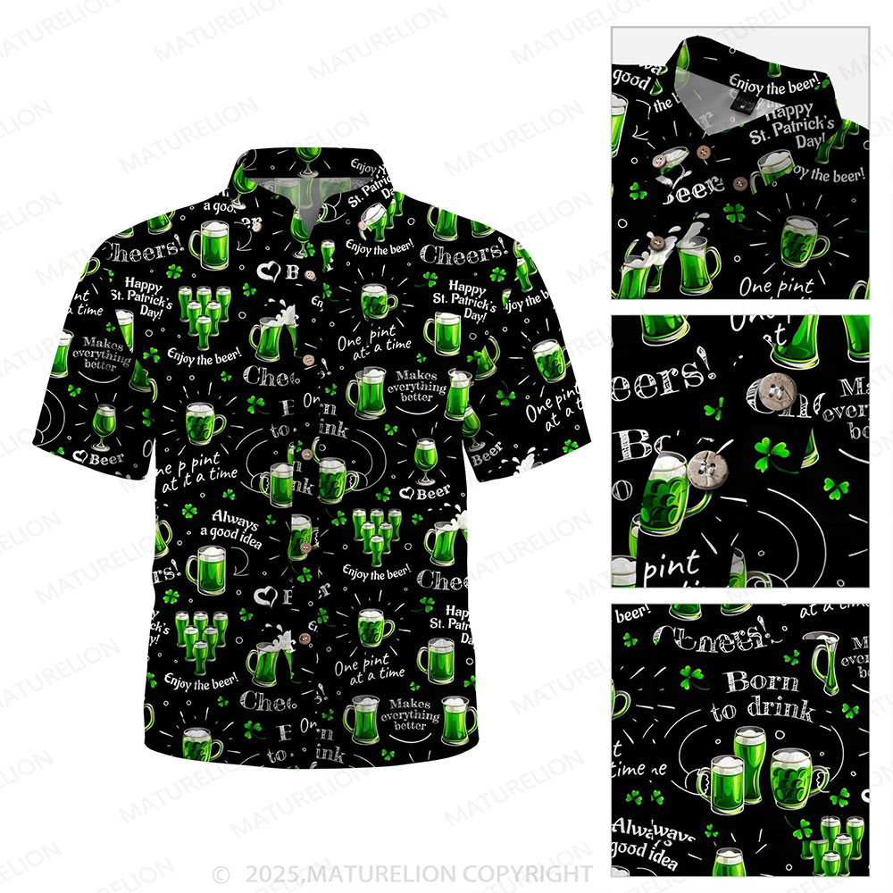 Maturelion St Patrick's Button Up Shirt Seaside Chill Button Up Shirt