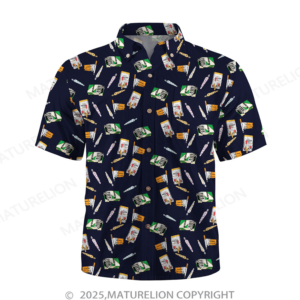 Maturelion Men's Button Pocket ShirtIsland Breeze with Sensual Ease Hawaiian Shirt