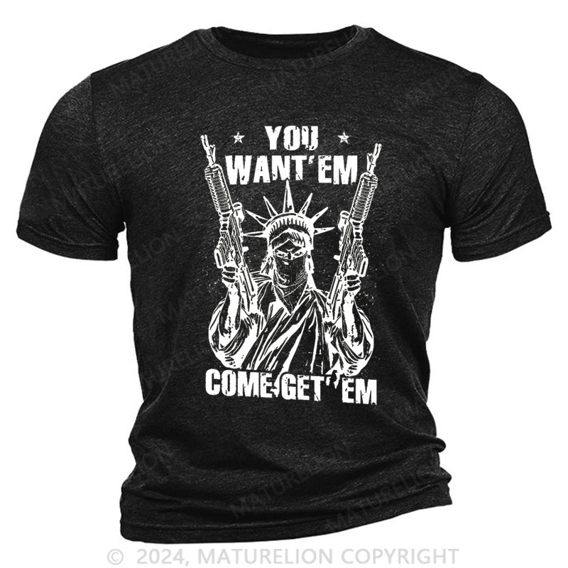 Maturelion Come Get'Em Cotton T-Shirt Sale-Maturelion