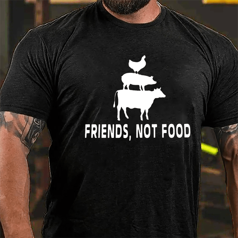 Friends Not Food Cotton T-shirt-Maturelion