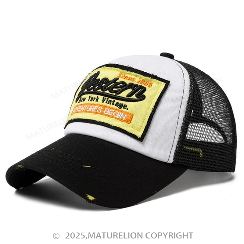 Maturelion Men's Distressed Cap Western New York 1985 Cool Trucker Hat for Everyday Wear