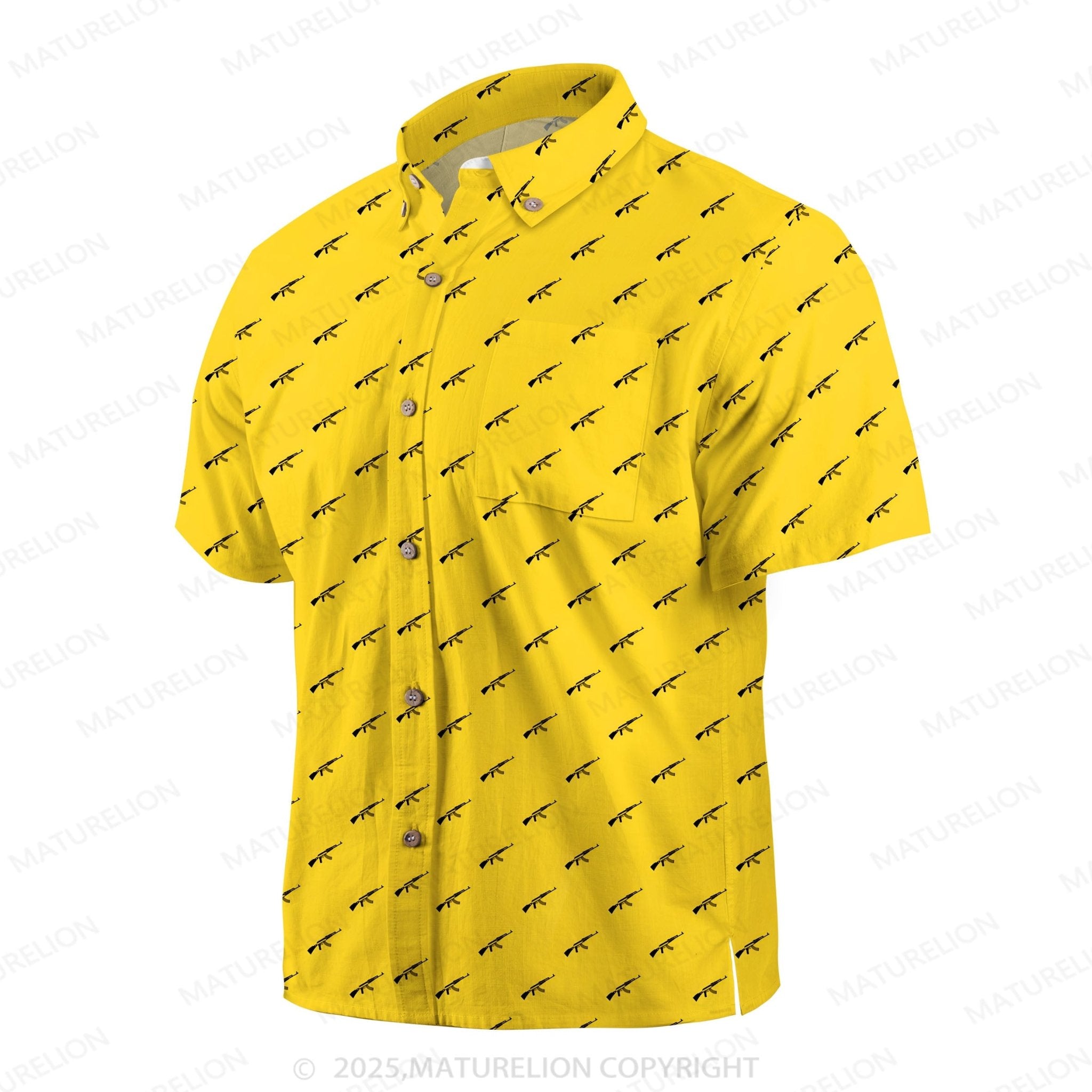 Maturelion Ocean Wave Button Up Shirt
