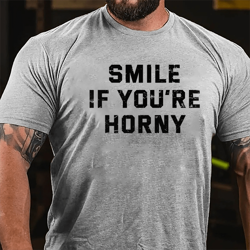 Smile If You're Horny Cotton T-shirt-Maturelion