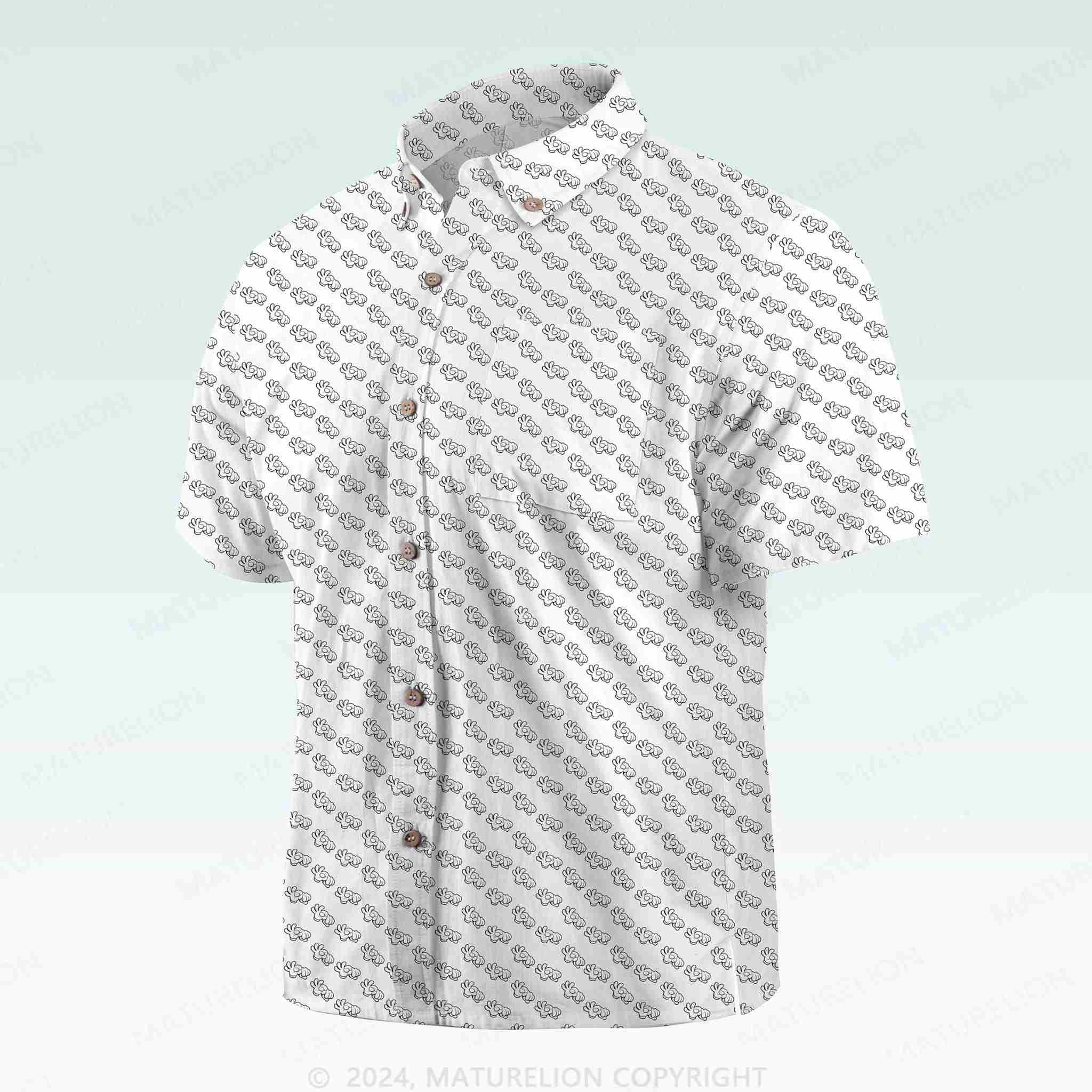 Maturelion Men's Button Pocket ShirtVintage Beach Hawaiian Shirt