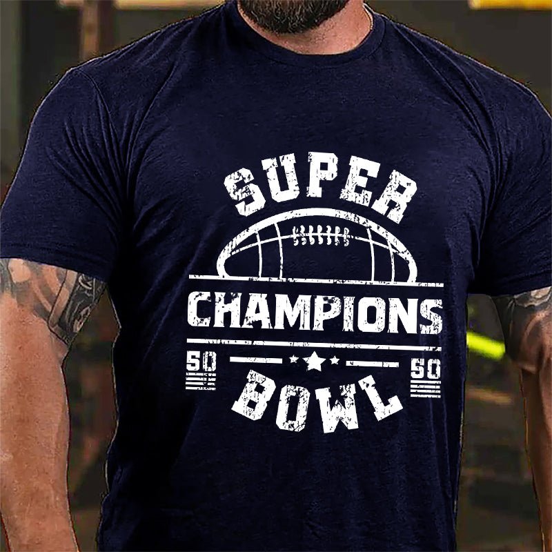 Super Bowl Champions Graphic Cotton T-shirt-Maturelion