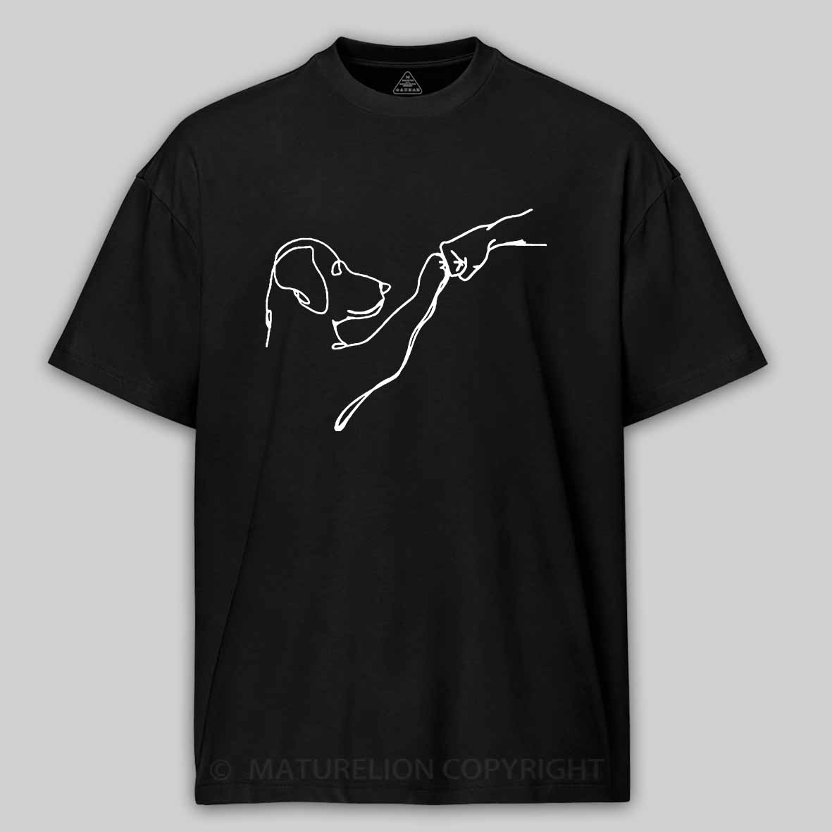 Maturelion Dog Fist Bump Funny Cotton T-Shirt