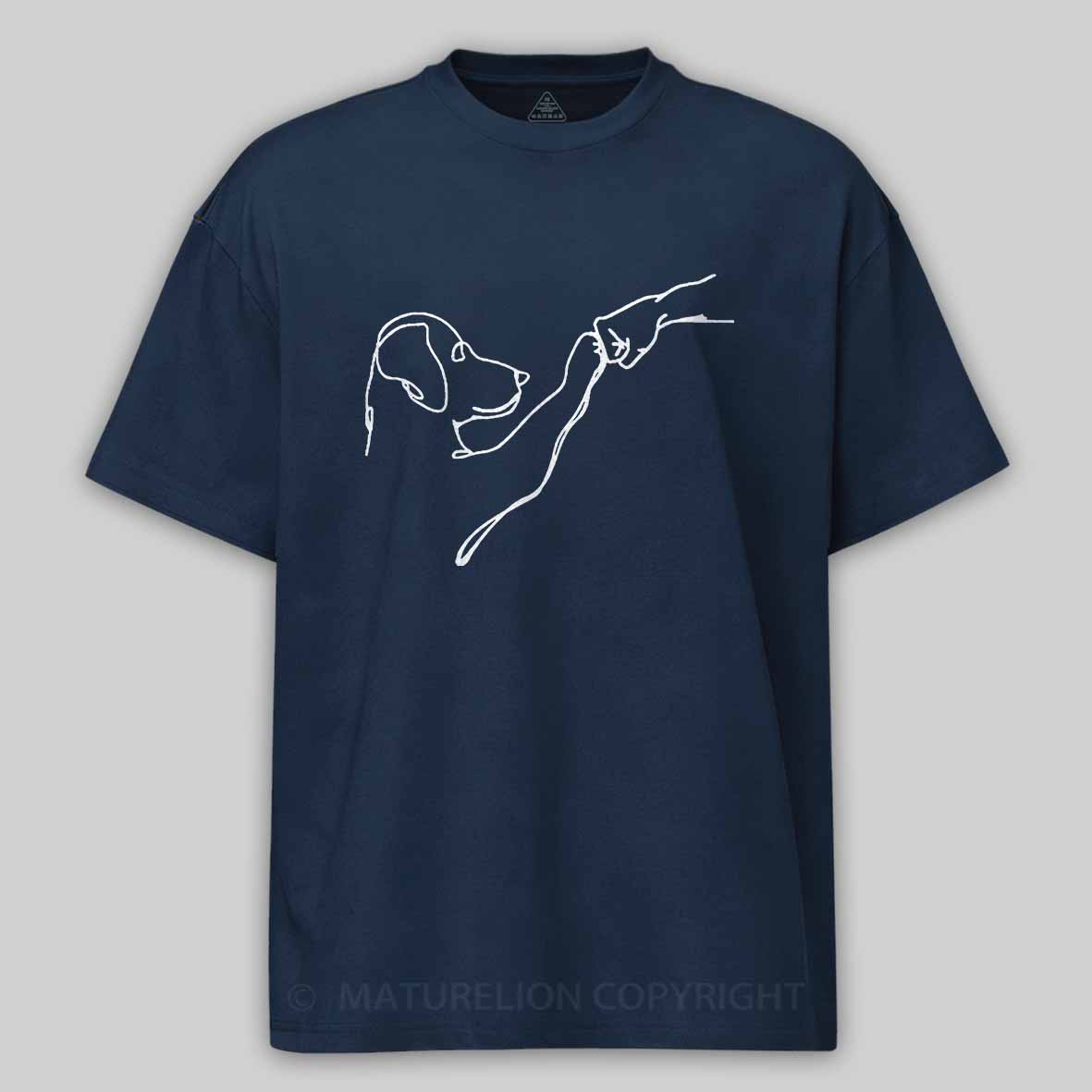 Maturelion Dog Fist Bump Funny Cotton T-Shirt