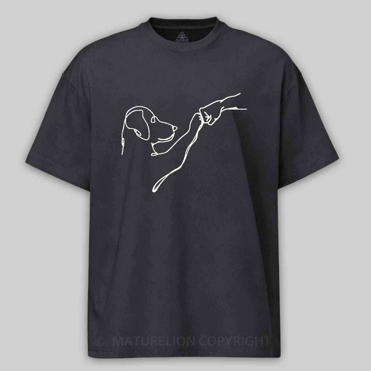 Maturelion Dog Fist Bump Funny Cotton T-Shirt