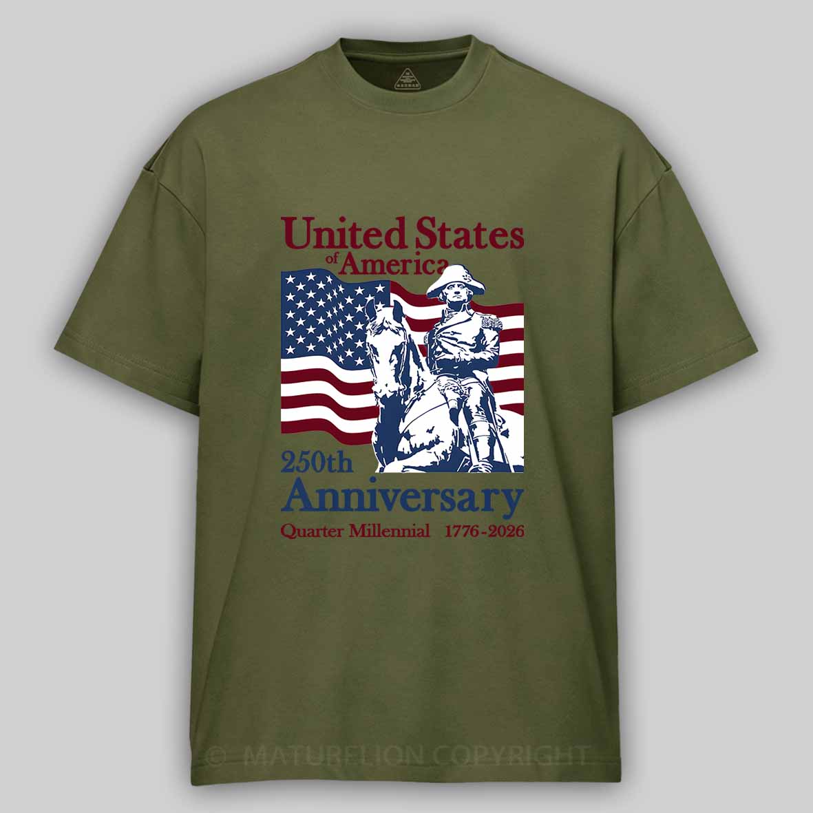 Maturelion Men's T-Shirt United States of America Cotton T-Shirt