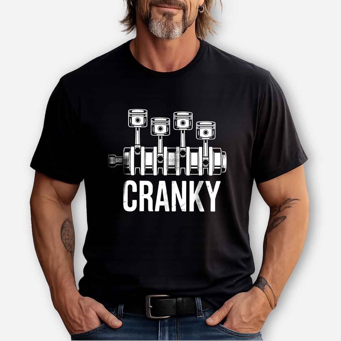 Maturelion Cranky Car Engine Cotton T-shirt