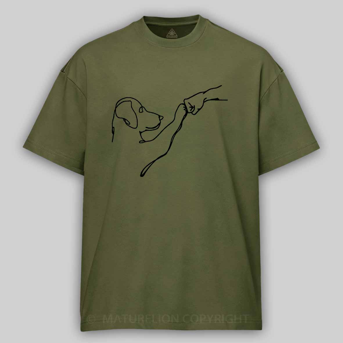 Maturelion Dog Fist Bump Funny Cotton T-Shirt