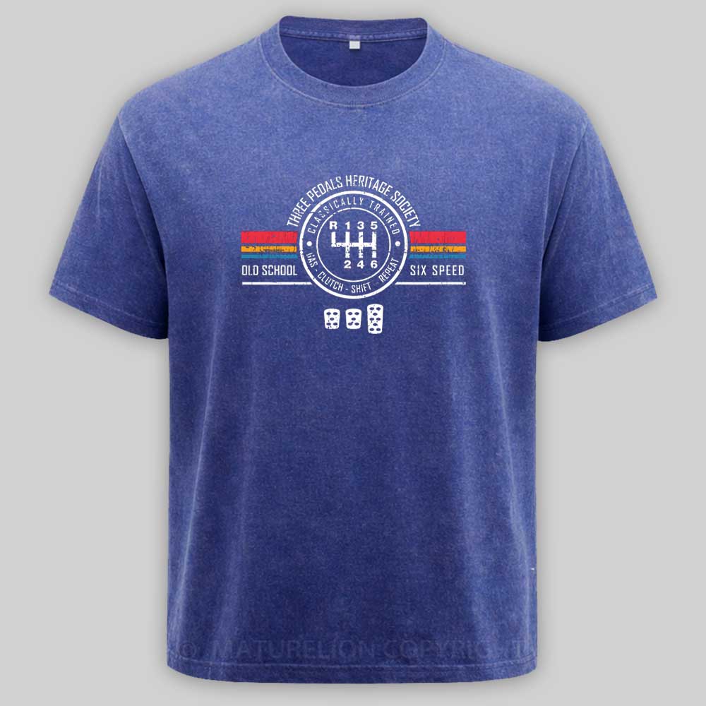 Maturelion Three Pedals Heritage Society Washed T-shirt