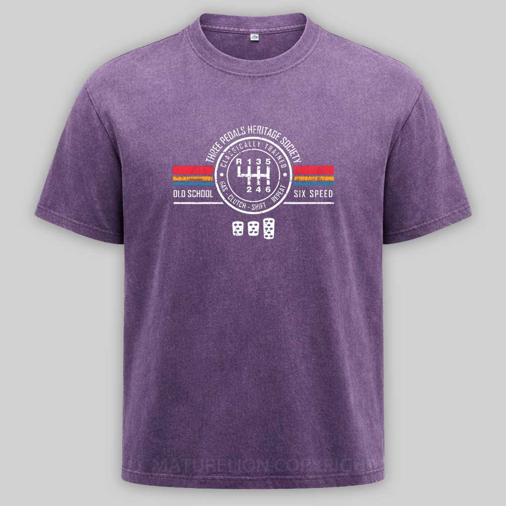 Maturelion Three Pedals Heritage Society Washed T-shirt