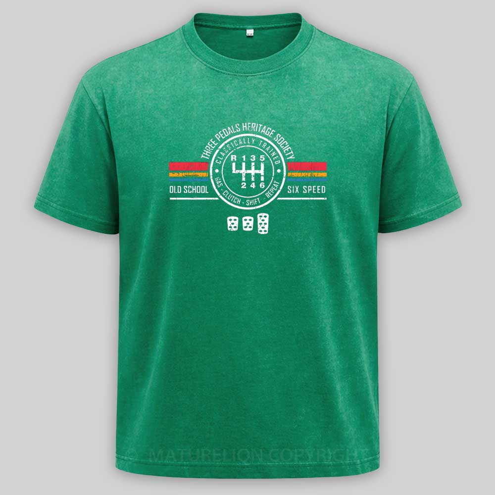 Maturelion Three Pedals Heritage Society Washed T-shirt