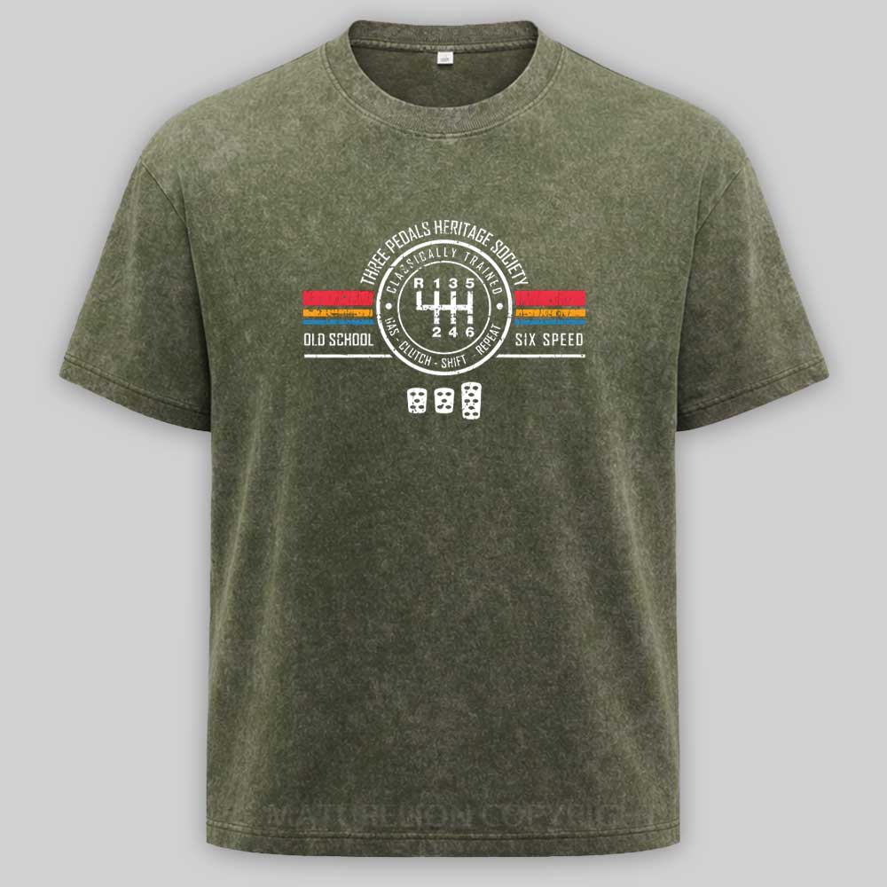 Maturelion Three Pedals Heritage Society Washed T-shirt