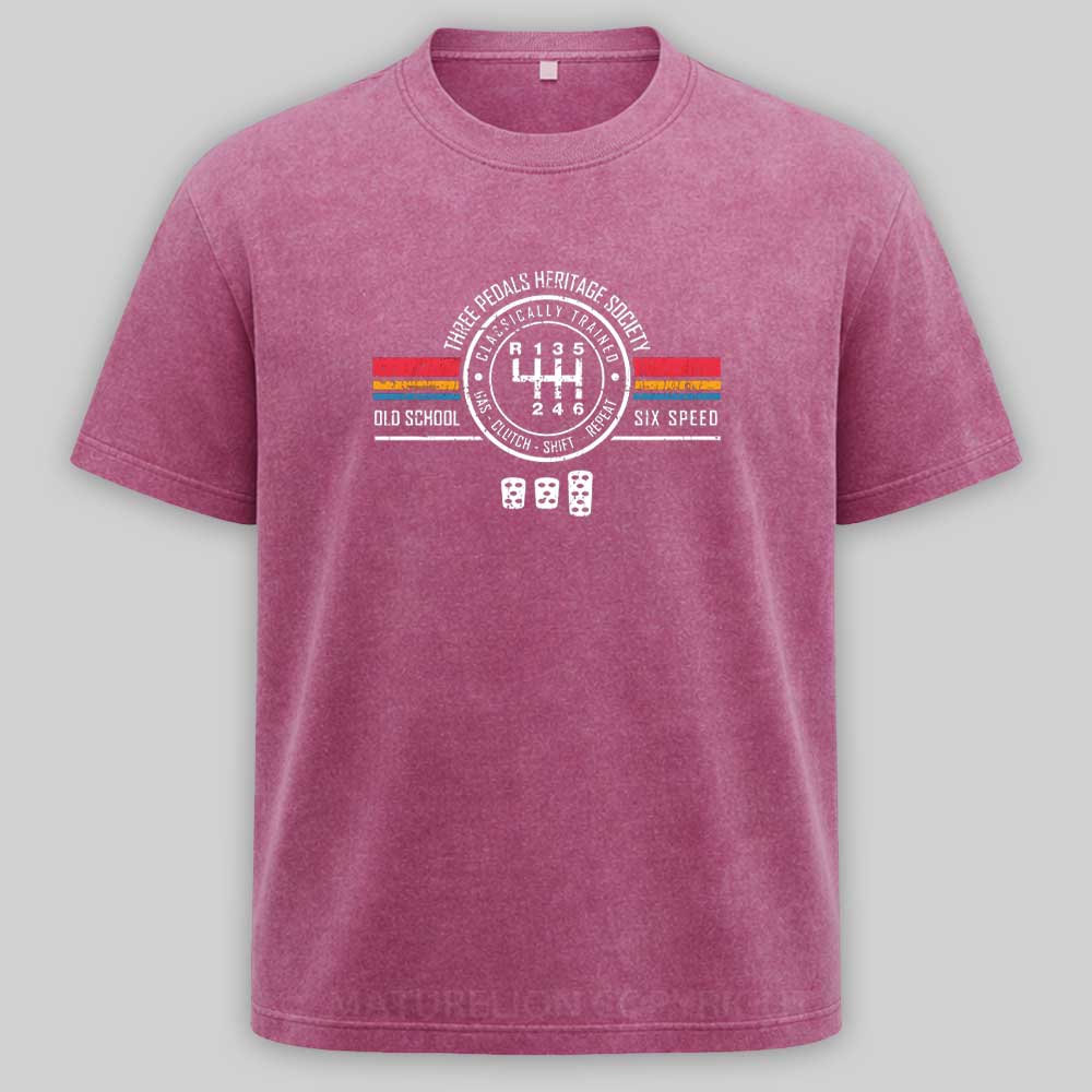 Maturelion Three Pedals Heritage Society Washed T-shirt