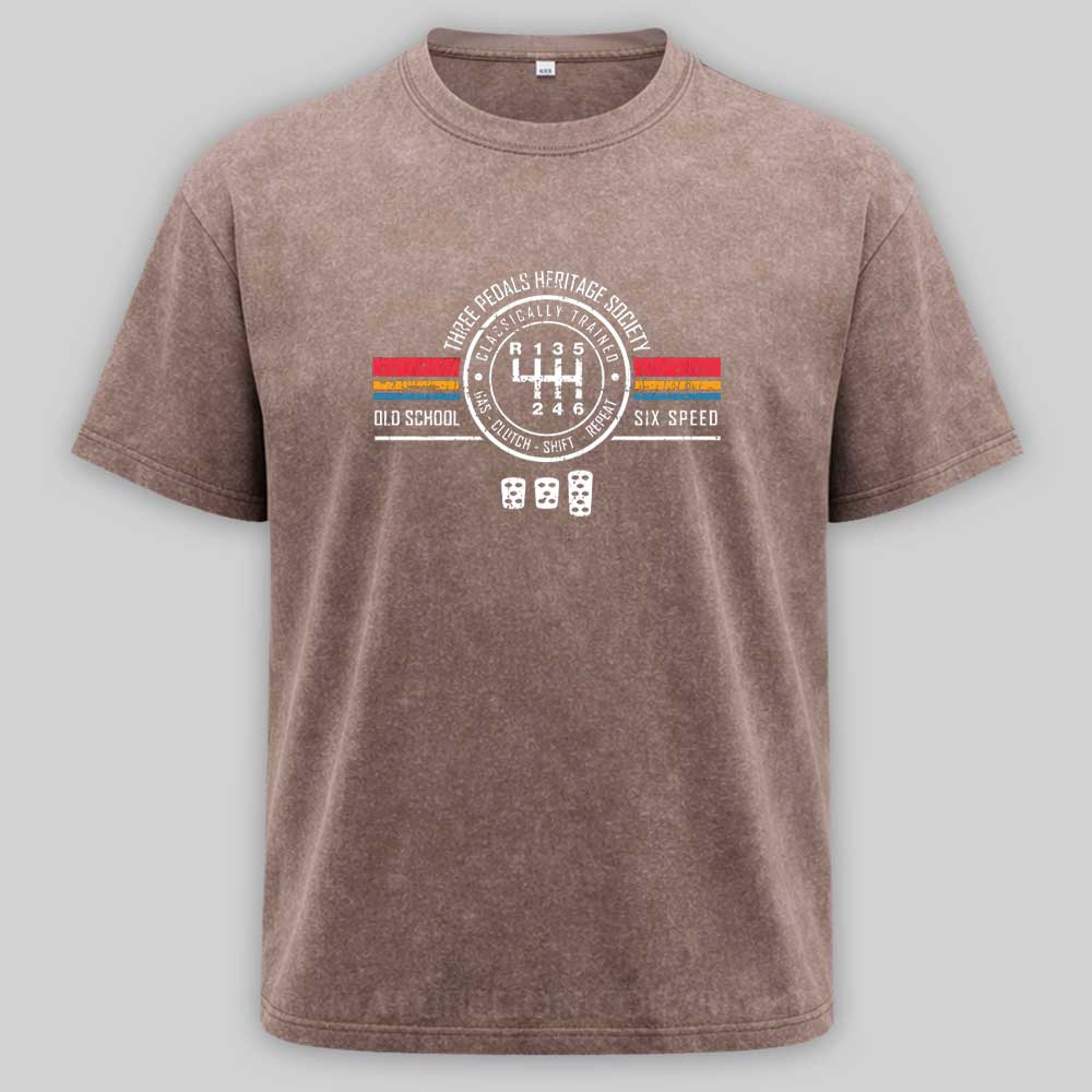 Maturelion Three Pedals Heritage Society Washed T-shirt