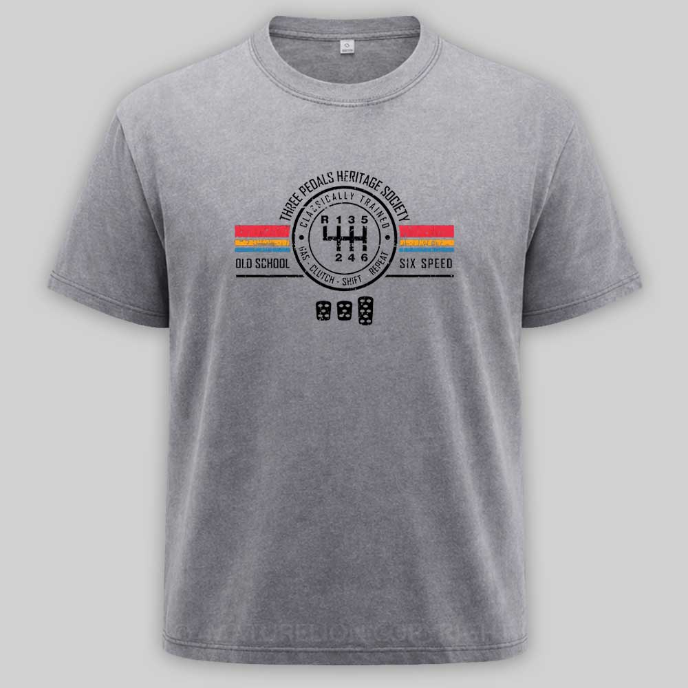 Maturelion Three Pedals Heritage Society Washed T-shirt